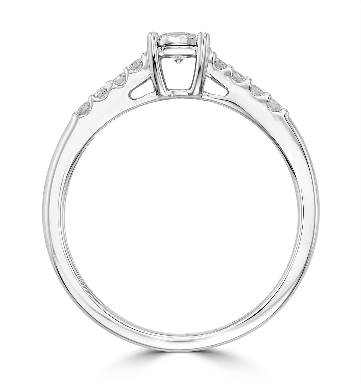 Lab Diamond Side Stone Engagement Ring 0.25ct H/Si in 9K White Gold